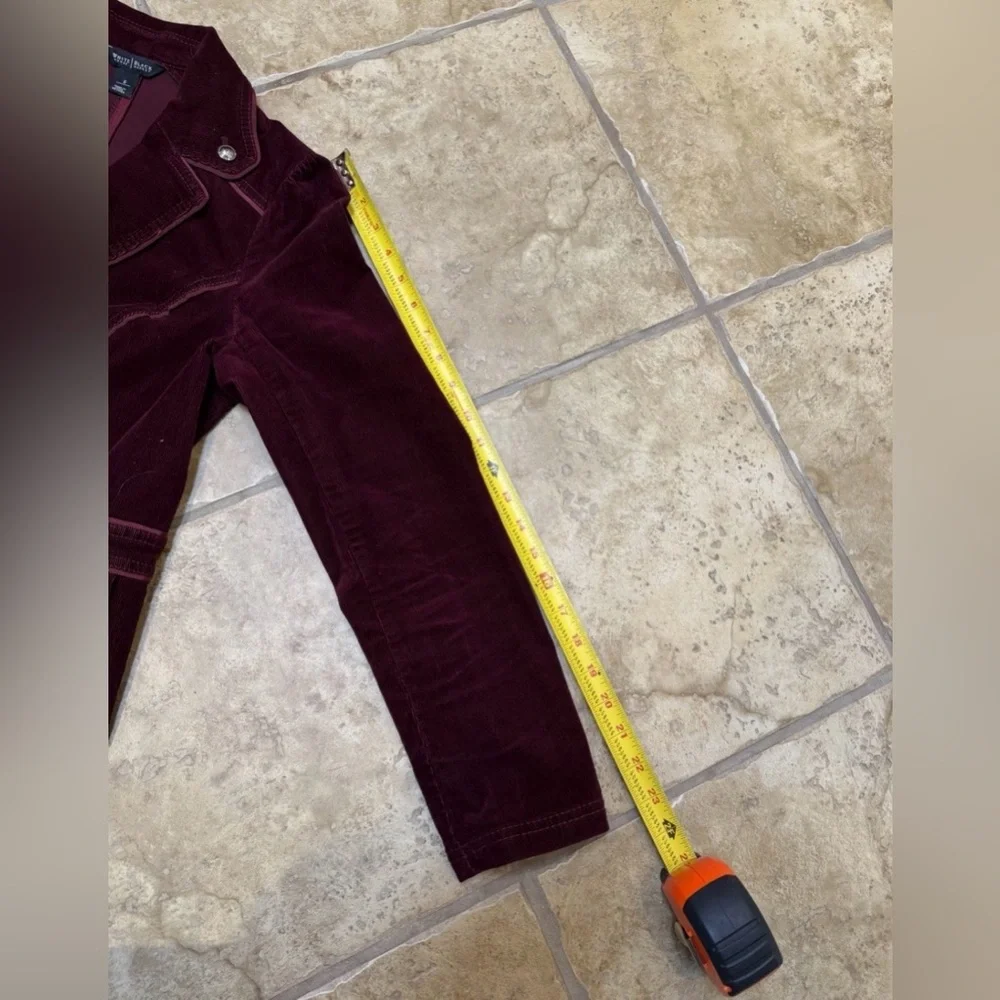 White House Black Market Dark Academia Wine Merlot Peplum Corduroy Jacket Size 6 - Picture 6 of 6